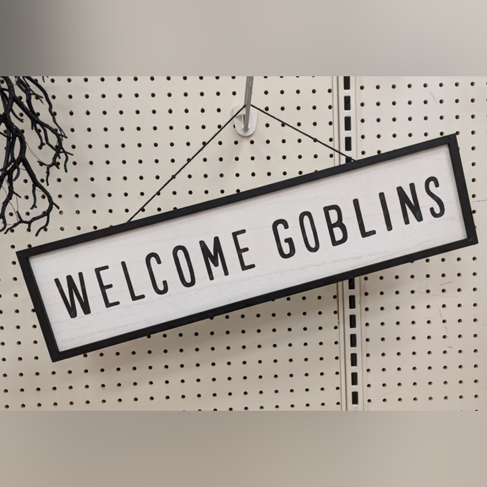 ISO Welcome Goblins Halloween Wall Sign